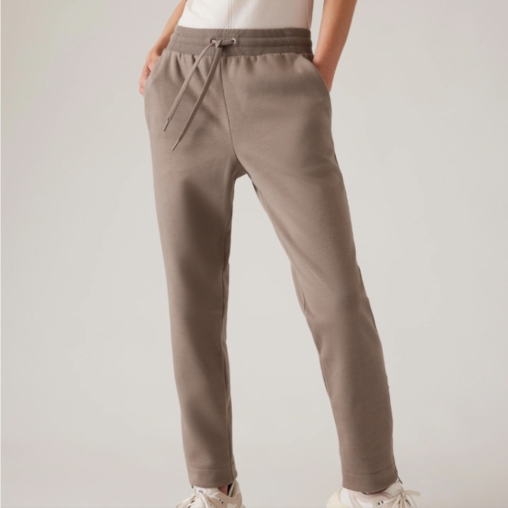 Athleta Cozy Karma‎ Zip Pants Plush Interior Pyrite Medium - Picture 2 of 9